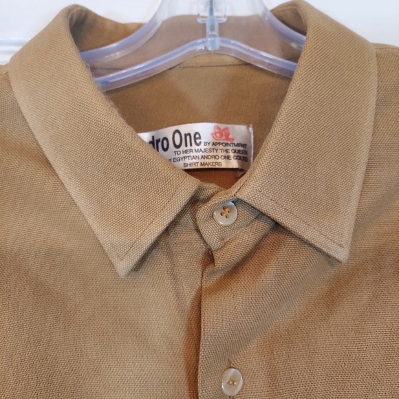 Andro One by appointment to her majesty the queen button down brown shirt 45 XL - Picture 6 of 6
